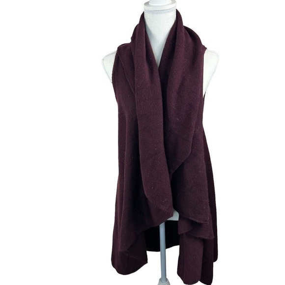 Unbranded Plum Purple Waterfall Shawl Vest Cardigan One Size Reversible - Picture 4 of 14